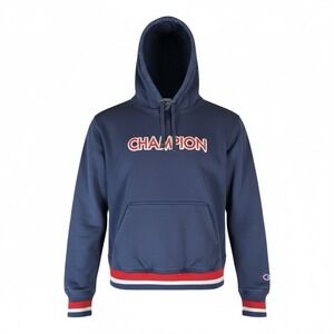 Women's Champion Hoodie Cotton Blend Blue And Red Size Large